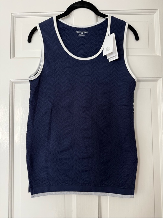 Tory Sport Tops - NWT Tory Sport Navy Sleeveless Knit Tank with White Trim